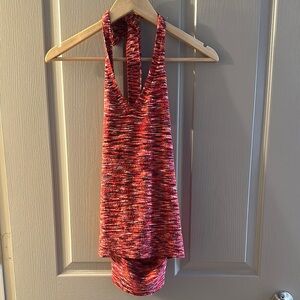 LOFT Red and Black Backless Sleeveless Tank Top